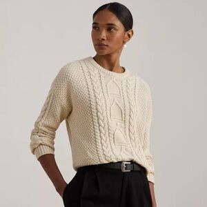 NWT Lauren Ralph Lauren Cable Knit Sweater M
